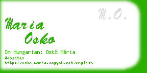 maria osko business card